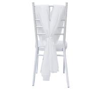 Javoryxh White Chair Sashes Elegant Display Elegant Wedding Decors With Sheer Tulle For Wedding Ceremony Aisle Drape