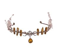 Javoryxh Witch Costume Hair Hoop Carving Moon Colorful Crystal Hair Styling For Live Show Headband For Carnivals