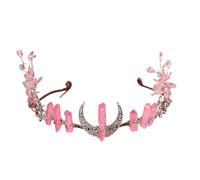 Javoryxh Witch Costume Hair Hoop Carving Moon Colorful Crystal Hair Styling For Live Show Headband For Carnivals