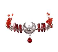 Javoryxh Witch Costume Hair Hoop Carving Moon Colorful Crystal Hair Styling For Live Show Headband For Carnivals
