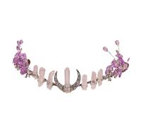 Javoryxh Witch Costume Hair Hoop Carving Moon Colorful Crystal Hair Styling For Live Show Headband For Carnivals