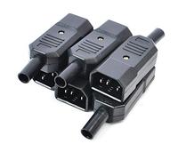 JAVOUKA 10 Pcs C14 AC 250V 10A 3 Pin Male Power Plug with Adapter