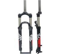 JAVPTAV 24 Inch Bike Fork Travel 100mm Mountain Bike Suspension Fork 1 1/8" Straight Mechanical Front Fork(24'' Red)
