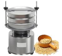 JAVPTAV 90W Electric Vibrating Sifter, 2-6 Mesh Sieve Screen, Stainless Steel Sieve Shaker Machine for Flour, Rice, Herbal Powder