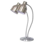 JAVPTAV Double Bulbs Food Heat Lamp, 2 * 250W Heating Lamps for Food with Hose Stretchable up to 70cm for Buffet Restaurant Kitchen,Copper(Silver)