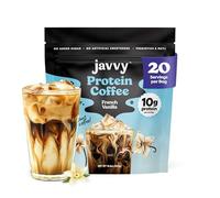 Javvy French Vanilla Protein Iced Coffee - Premium Whey Protein & Instant Iced Coffees - Natural Cold Brew Coffee - Zero Artificial Flavors & Sweeteners, 105 mg Caffeine, 0g of Sugar, 20 Servings
