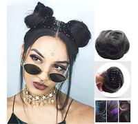 Jaw Clamp Half Bun Extension Clip Updo Chignon Hairpiece Crown Wiglet Human Dark Brown