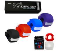 Jaw exerciser, Jaw Trainer, Face Exerciser, muscles trainer, jaw strengthener, chin exerciser to achieve sharper jawline and sharper facial toner- pack of 4 with 4 colors & 4 resistance levels.