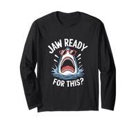 Jaw Ready For This? Funny Shark Lover Ocean Sunglasses Long Sleeve T-Shirt