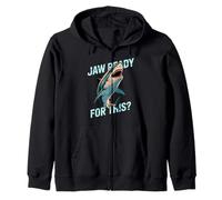 Jaw Ready for This Shark Design Zip Hoodie