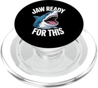 Jaw Ready Funny Shark Saying Cartoon Humor PopSockets PopGrip for MagSafe