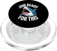 Jaw Ready Funny Shark Saying Cartoon Humor PopSockets PopGrip for MagSafe