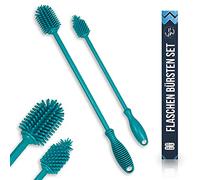 JAWAonline Dishwashing Brushes Set 32cm and 24cm - Bottle Brush Silicone gentle and scratch-free - Flexible Bottle Cleaner Brush - Premium Bottle Brush - Cleaning Brush for small and large bottles