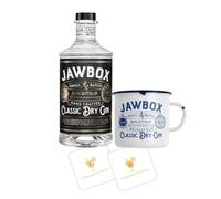 Jawbox Gin Gift Set | 700ml Classic Dry Gin & Branded Mug + Celebration Spirits Beer Mats x 2 (700ml, Classic Dry)