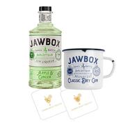 Jawbox Gin Gift Set | 700ml Gin & Branded Mug + Celebration Spirits Beer Mats x 2 (700ml, Apple)