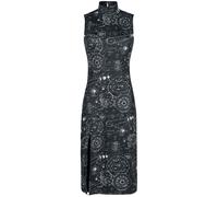 Jawbreaker Alchemy Cat Print Midi Cut Out Dress Midi Dress black white L