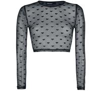 Jawbreaker Don't Mesh With My Heart Crop Top Long-sleeve Shirt black M