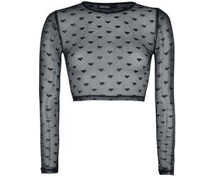 Jawbreaker Don't Mesh With My Heart Crop Top Long-sleeve Shirt black XXL