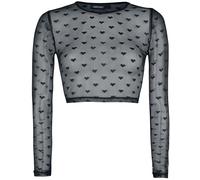 Jawbreaker Don't Mesh With My Heart Crop Top Long-sleeved Top black M