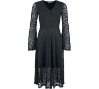 Jawbreaker Lace Midi Dress with Button Front Maxi Dress black S