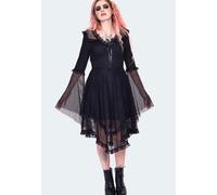 Jawbreaker - Midi Fishnet Flared Black - Dress - black - M - 95% Polyester, 5% Elastane,65% Polyester, 35% Viscose,Lace M