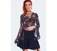 Jawbreaker - Night Garden Mesh Crop Black - Top - black - M - 95% Polyester, 5% Elastane,Mesh M