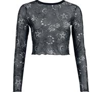 Jawbreaker Tarot Deck Long-sleeved Mesh Top Long-sleeve Shirt black white S
