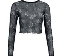 Jawbreaker Tarot Deck Long-sleeved Mesh Top Long-sleeved Top black white M
