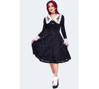 Jawbreaker Velvet Lace Collar Dress Midi Dress black white M