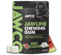JAWCO Ultra-tough Jawline Chewing Gum | Get a Stronger, Squarer Jawline | Sugar-Free Jaw Training Hard Gum | Chisel and Sculpt | 15X Hardness | Facial Fitness Mewing Gum | Jacked Watermelon (1-Pack)