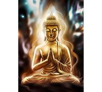 Jawecci Buddha Diamond Painting Kits, 5D DIY Diamond Painting Kits for Adults Beginners, Full Drill Round Diamond Art Painting Dots Craft Set Gifts 30X40cm