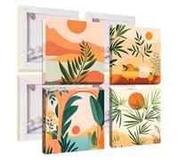 Jawecci Framed Scenery Paint by Numbers for Kids Age 8-12, 4Pack Landscape Painting by Numbers Kits Kids Adults Painting on Canvas DIY Acrylic with All Tools for Home Decor 20x20cm