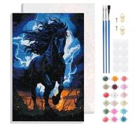Jawecci Horse Framed Paint by Numbers Kit for Adults - Animals Paint by Numbers Kits on Canvas with Accessories for Gifts Home Decor 8X12 Inch