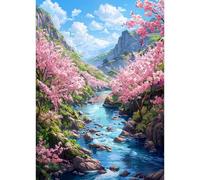 Jawecci Landscape Diamond Painting Kits, 5D DIY Diamond Painting River Kits for Adults Beginners, Full Drill Round Diamond Art Dots Craft Set Gifts 30X40cm