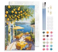 Jawecci Landscape Paint by Numbers with Frame Kits for Adults, Adults Paint by Numbers Lemon Tree on Framed Canvas, Easy Acrylic Arts Crafts Beginners for Gifts Home Decor 20X30cm
