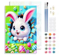 Jawecci Rabbit Paint by Numbers with Frame Kits for Adults, Adults Paint by Numbers Animals on Framed Canvas, Easy Acrylic Arts Crafts Beginners for Gifts Home Decor 20X30cm
