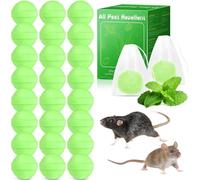 JAWELL 24Pack Peppermint Oil Pest Repellent - Natural Mouse Rodent Spider Repellent, Mint Scented Repel Rodents Rats Ants Indoor Outdoor Use, Safe for Kids & Pets (002)