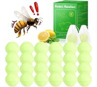 Jawell Wasp Repellent Indoor Outdoor- 24 Pcs Wasp and Bee Deterrent Balls Peppermint Oil, Long-Lasting Pest Repellent for Wasp, Bee, Mosquitoes, Fly