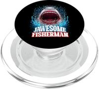 Jawesome Fisherman Fishing Fish Great White Shark PopSockets PopGrip for MagSafe