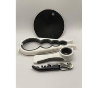 JAWK 4-in-1 Kitchen Opener Set with Jar Opener, Bottle Opener, Corkscrew, Silicone Mat, Ideal for Weak Hands