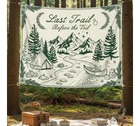 JAWO Camping Bachelorette Tapestry, Last Trail Before The Veil, Bachelorette Backdrop Banner Weekend Trip Wall Hanging for Bridal Shower Wedding Engagement Hen Party, 60X40 Inch