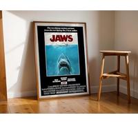 Jaws (1975) 02 Framed Classic Movie Poster Print Wall Art Image Home Decor Artworks Framed Poster Different Sizes and Colours