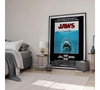 Jaws (1975) 02 Framed Classic Movie Poster Print Wall Art Image Home Decor Artworks Framed Poster Different Sizes and Colours