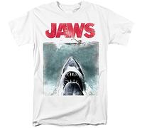 Jaws 1975 Shark Thriller Spielberg Movie Distressed Color Poster Adult T-Shirt White