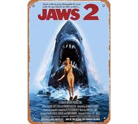 Jaws 2 Movie Poster 2 8 x 12 Inches - Retro Vintage Metal Tin Sign for Home Bar Pub Garage Decor Movie Gifts