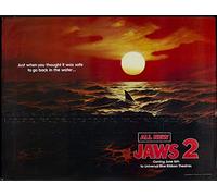 Jaws 2 Movie Poster Framed or Unframed Glossy Poster (A1 594 × 841 mm Unframed)