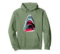 Jaws 2025 Shark Attack Fan Art Movie Pullover Hoodie, Adult Unisex, Sage Green, Large