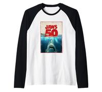 Jaws 50 Jaws 2025 Celebration Classic Raglan Baseball Tee