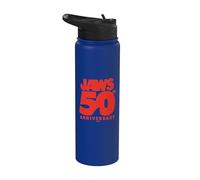 Jaws 50th Anniversary Bold Logo Shark Fin Stainless Steel Insulated Water Bottle