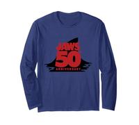 Jaws 50th Anniversary Fear in Red and Black Long Sleeve T-Shirt